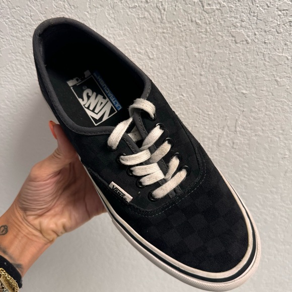 Vans Black Gray Checkered Classic Low Ultracush Mens 8 - Picture 11 of 12